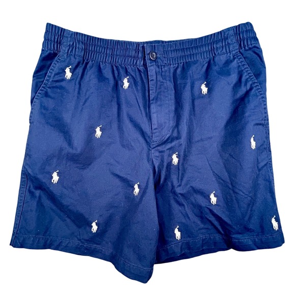 Polo Ralph Lauren Other - Polo‎ Ralph Lauren Shorts Mens Sz 20 Navy Blue All Over Print Pony Logo NWoT